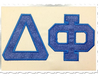 Greek Varsity Collegiate Applique Machine Embroidery Font Alphabet - 4 Sizes