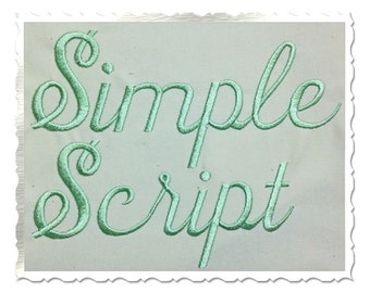 Simple Script Machine Embroidery Font Alphabet - 3 Sizes