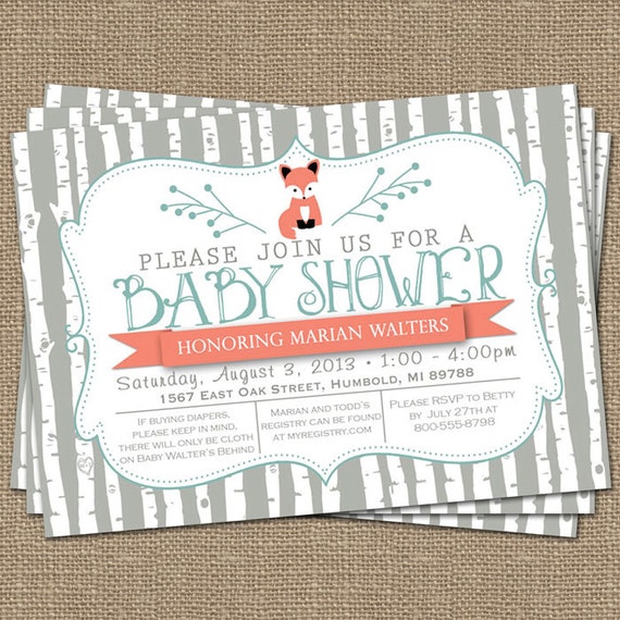 Fox Baby Shower Invitations 3