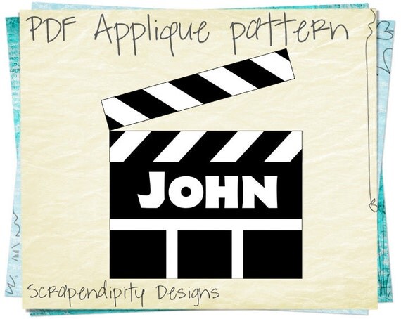Customized Movie Applique Template Movie Scene Applique