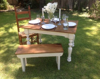The "Petite" Plantation Farm Table - Handmade with Reclaimed Wood by Arcadian Cottage