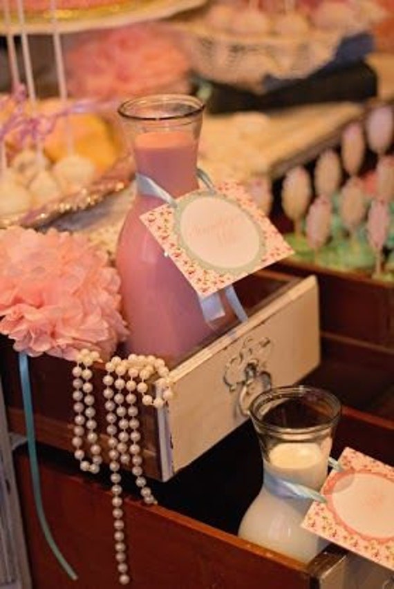 CUSTOM Food Labels - Vintage Glam Shabby Chic Soiree Party Il_570xn