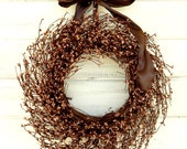 Rustic Door Wreath-Spring Wreath-Gift for Mom-CARAMEL MOCHA BROWN Wreath-Rustic Home Decor-Woodland Wedding-Choose Scent and Ribbon
