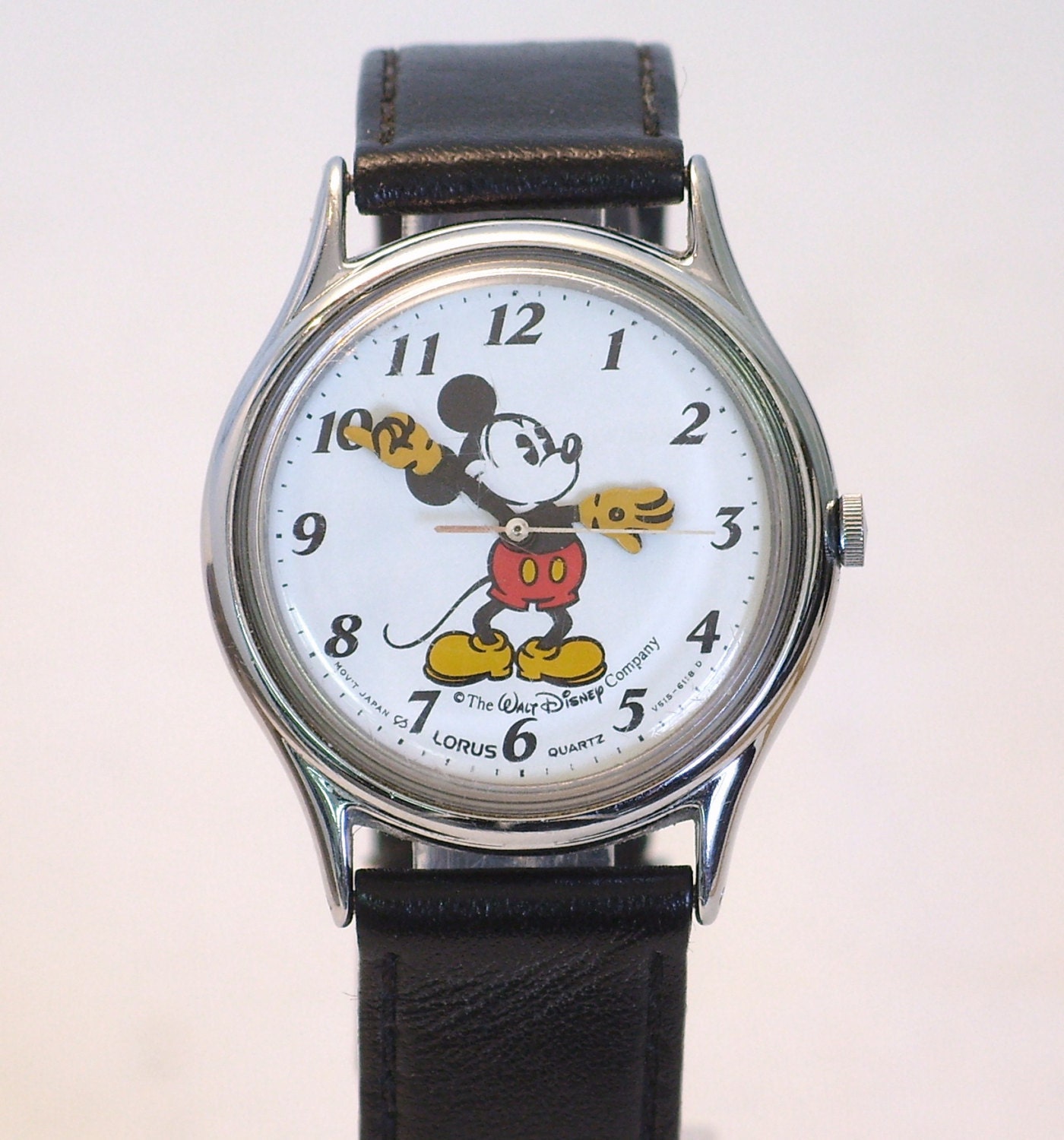 Classic Lorus Mickey Mouse Wrist Watch w/ Mickey's Arms as