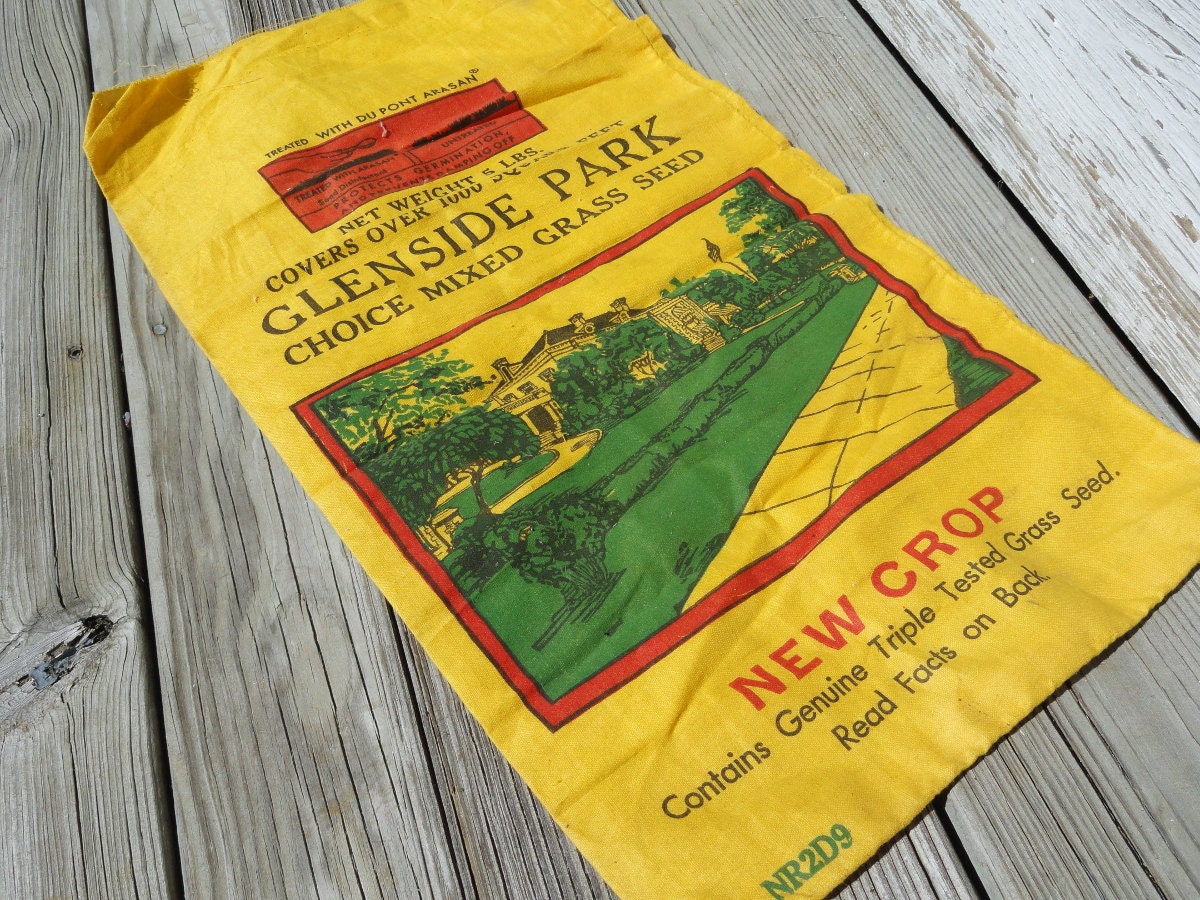 Antique Seed Bag Collectible Fabric Grass Seed Bag