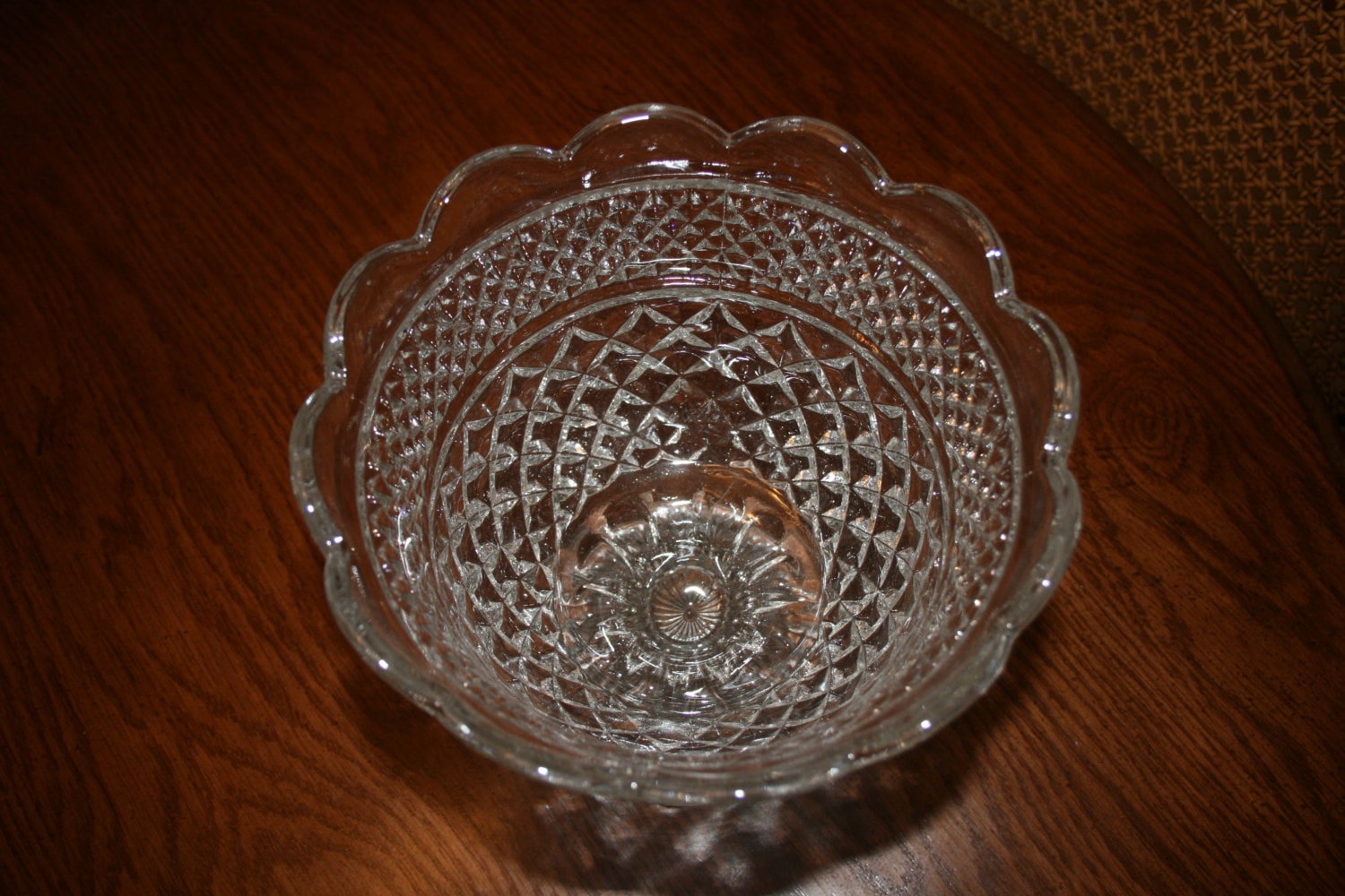 Vintage Clear Centerpiece Glass Bowl Footed Compote Bowl