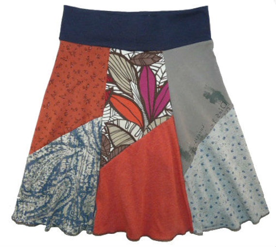 Boho Chic Hippie Skirt Women's Small Medium upcycled