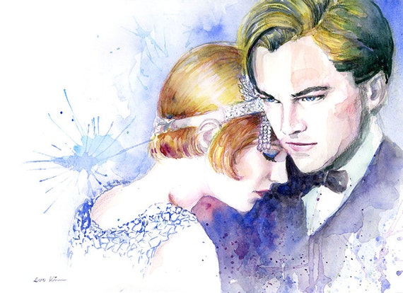 Watercolor painting Great Gatsby
