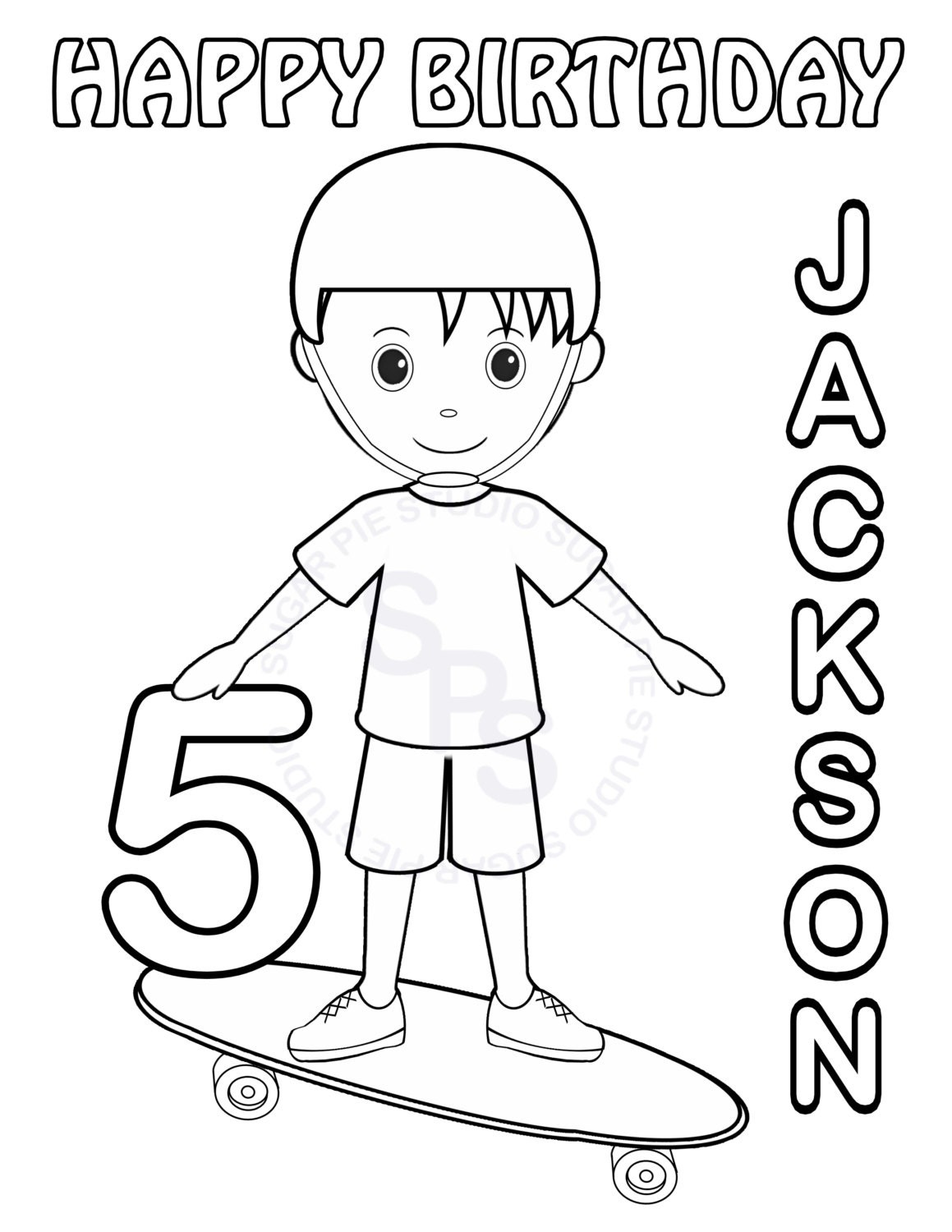 Personalized Printable Skater Skateboard Birthday Party Favor
