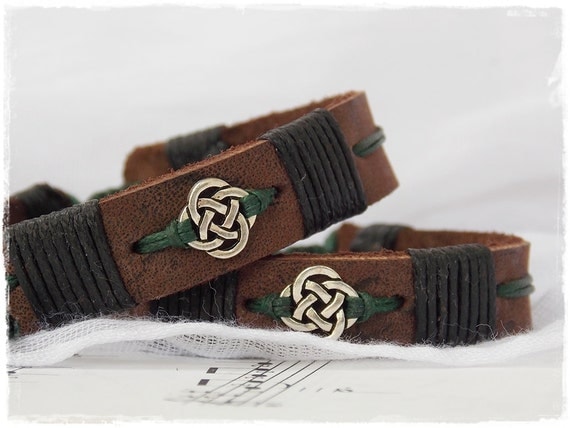 Leather Celtic Bracelet, show your Irish side