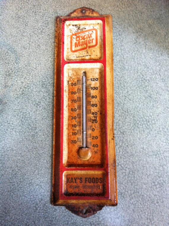 Vintage Advertising Tin Thermometer