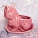 Vintage Kitsch Cuteie Pie  Pink Kitty Cat Planter