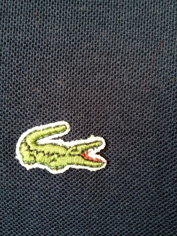 vintage 80s izod lacoste navy blue alligator logo polo m
