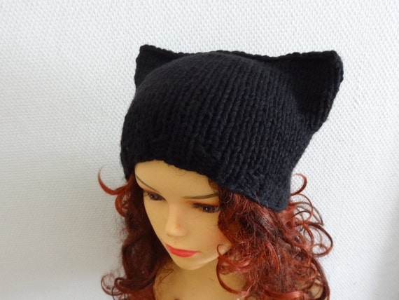 Cat Ears Hat Cat Beanie Chunky Knit Winter Accessories Animals | Etsy