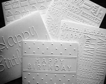 Set of 5 Embossed Birthday Cards