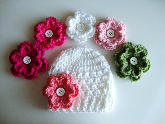 baby crochet patterns hats with flowers for to  Baby 12 Newborn Baby Hat,  up Preemie Crochet Hat Pattern months