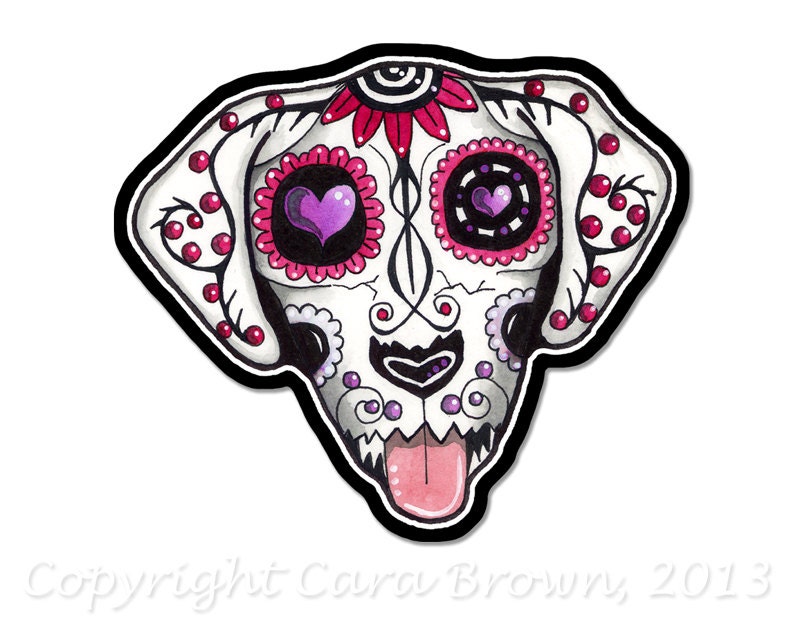 dogs skull sugar the Dead Skull Sticker Day of Dog by TheElfinForest Vinyl Sugar