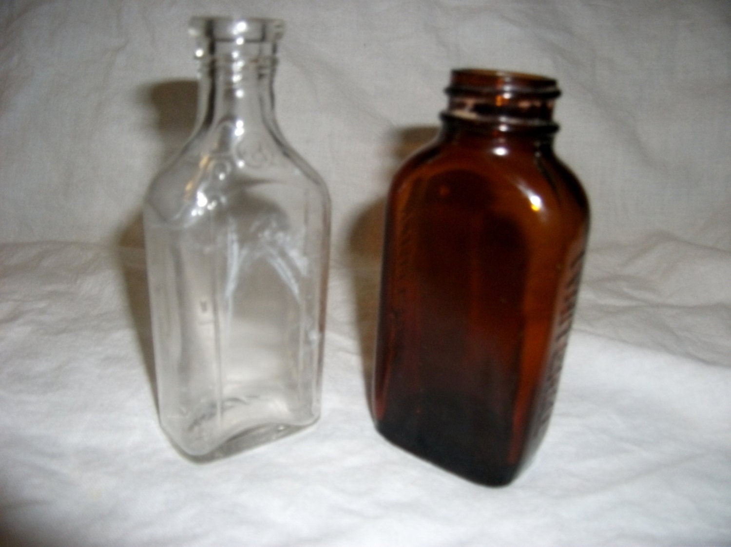 SAlE Vintage Glass Apothecary Medicine Bottles Amber Whitehall