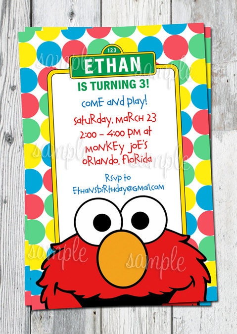 Elmo Invitations Personalized 6