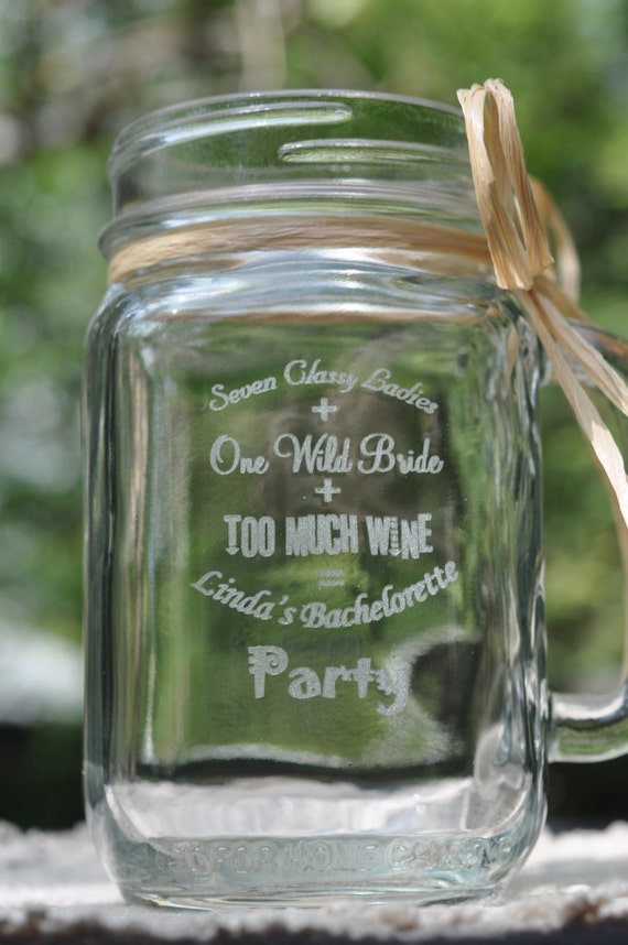 Bachelorette Party Mason Jars Personalized