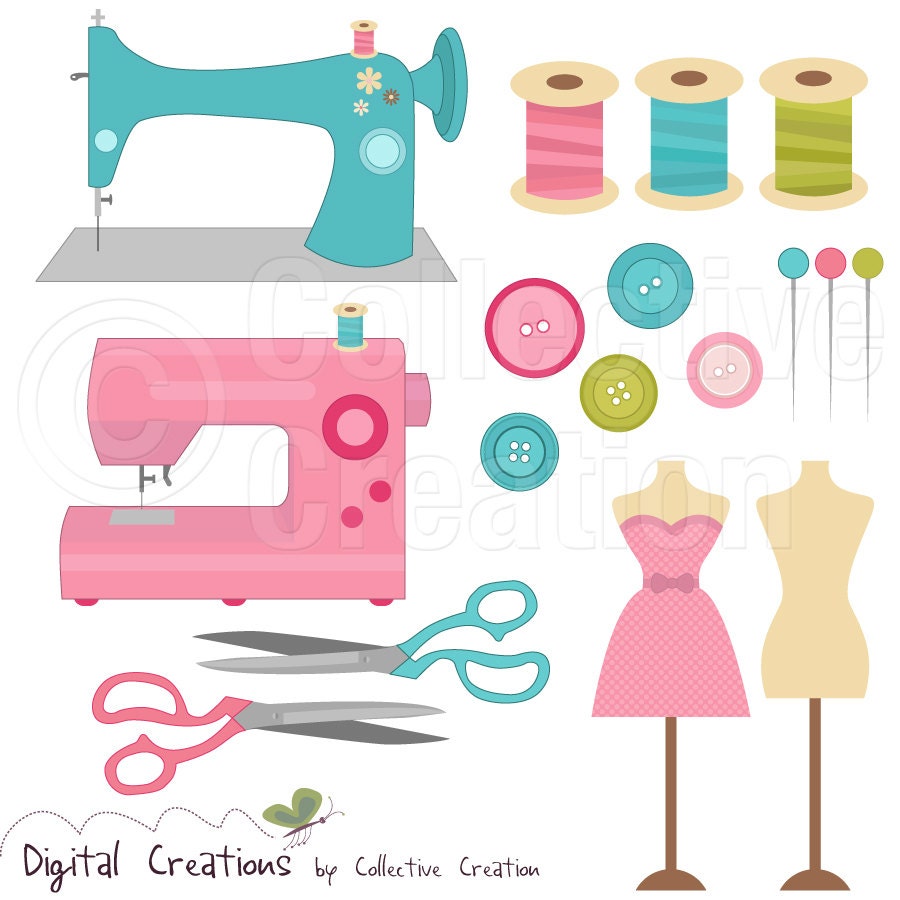 Download Sewing Digital Clip Art Clipart Set by CollectiveCreation on Etsy