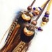 Rad mustard cobalt blue and brown feathers and braided leather headband