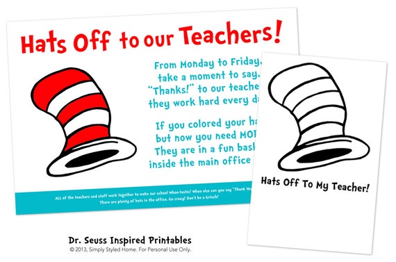INSTANT Hats Off to our Teachers and Staff by SimplyStyledHome