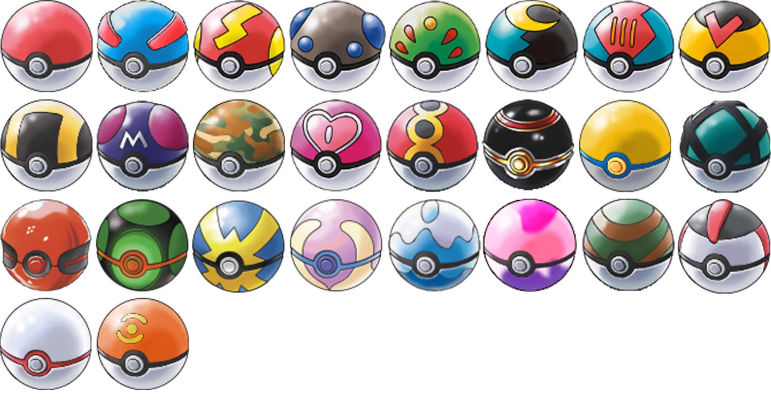 STICKERS Pokemon Pokeballs sticker pack by somerley on Etsy