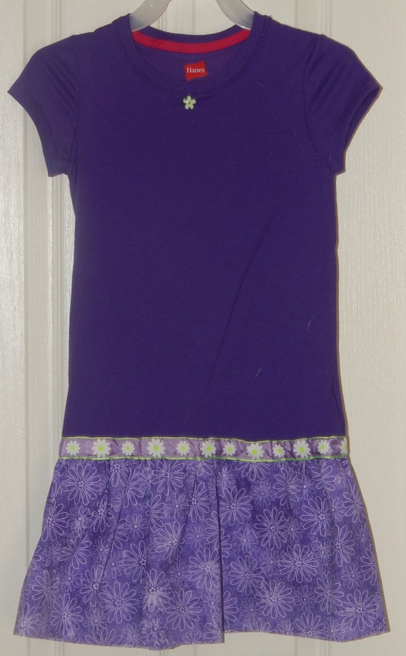 Little Girls Purple TShirt Dress by dreensdreams on Etsy