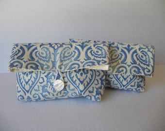Cream and blue envelope clutch. Wedding, Prom, Quinceanera.
