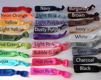 Set of 15 Elastic Hair Ties - You Pick the Colors
