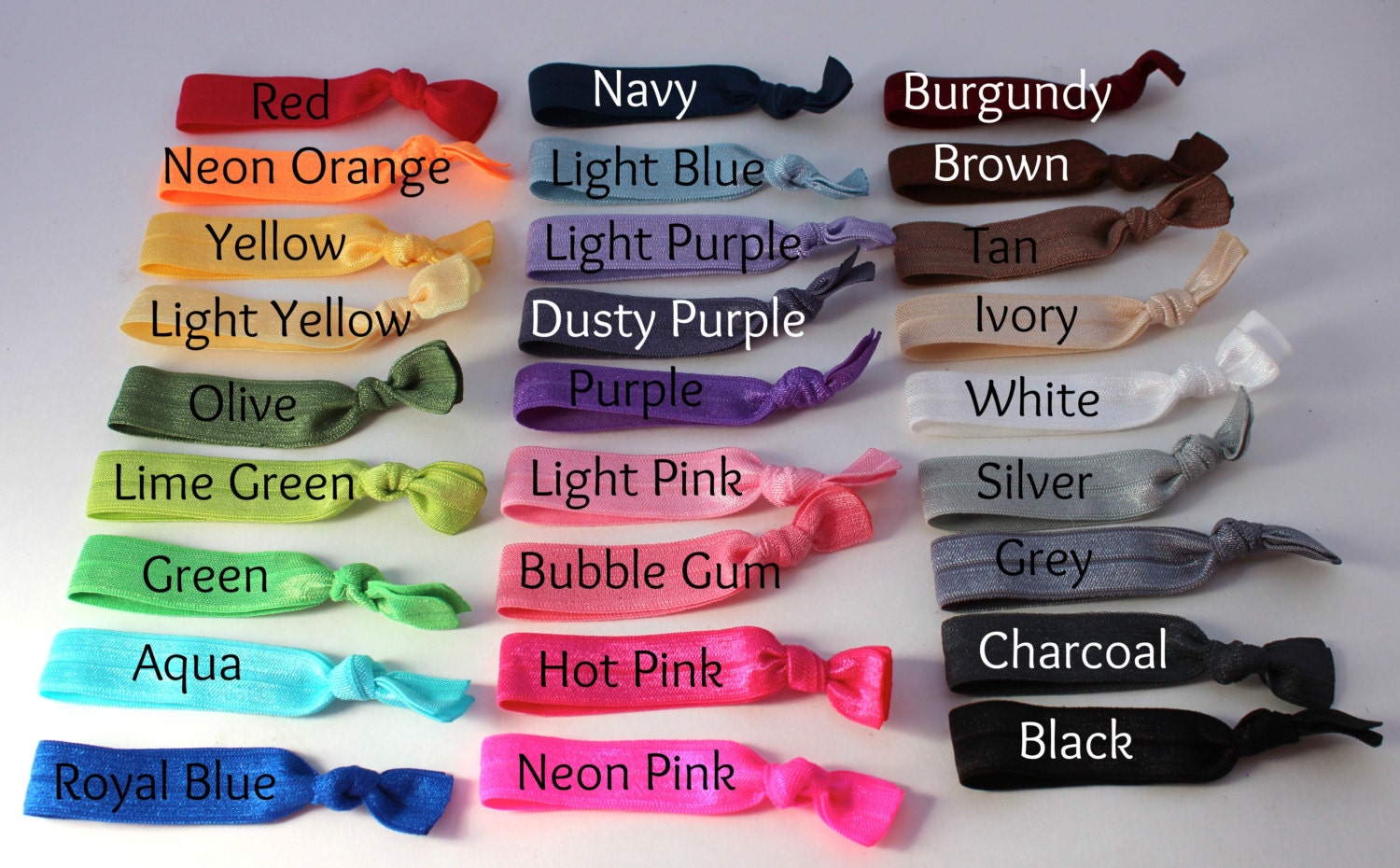 Set of 15 Elastic Hair Ties You Pick the Colors