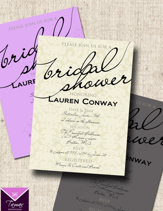 Printable Bridal Shower Invitation - Mod Elegant Il_570xn