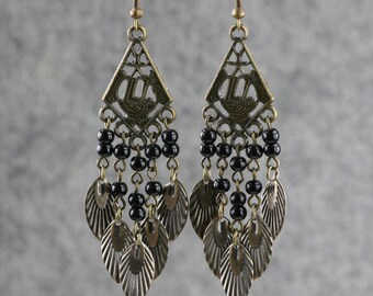 Copper large dangling chandelier Earrings Bridesmaids gifts Free US Shipping handmade Anni Designs