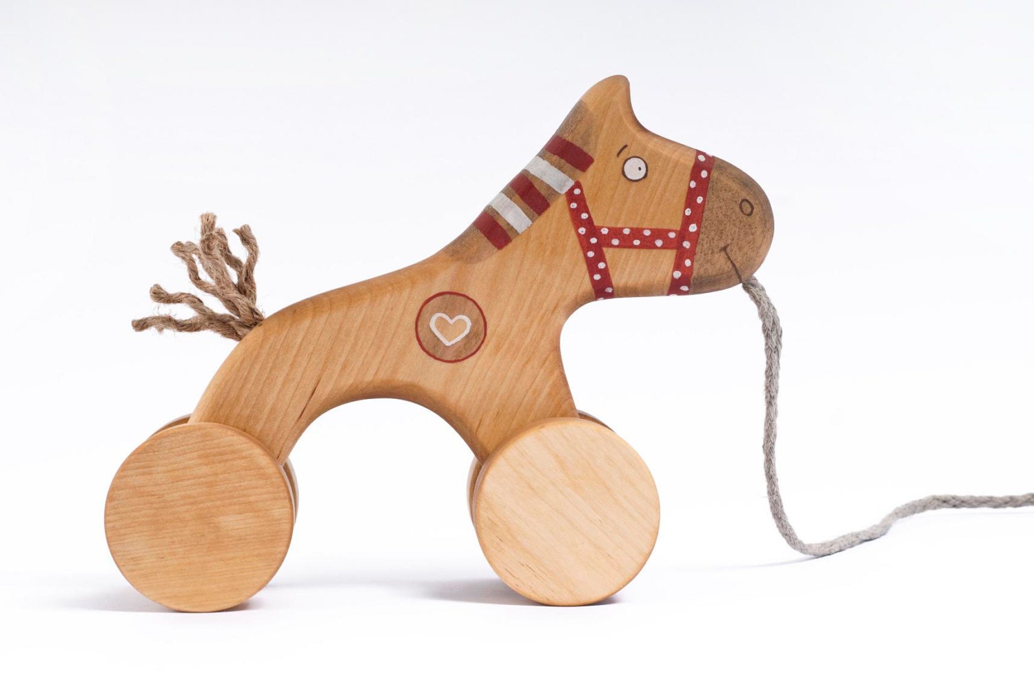 Wooden Horse Toy eco friendly pull kids toy