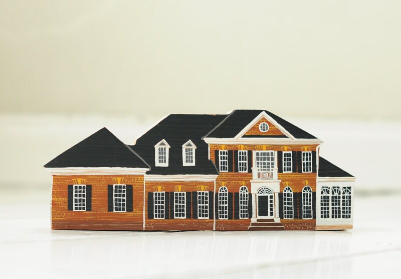 HOUSE PORTRAIT wooden block personalised portrait of your