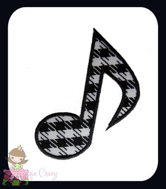 Music Note 1 Applique design by AppliqueCrazy on Etsy