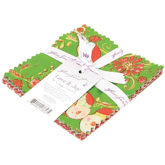 Charm Pack 5X5 Cuts Love & Joy by Dena by GabbysQuiltsNSupply