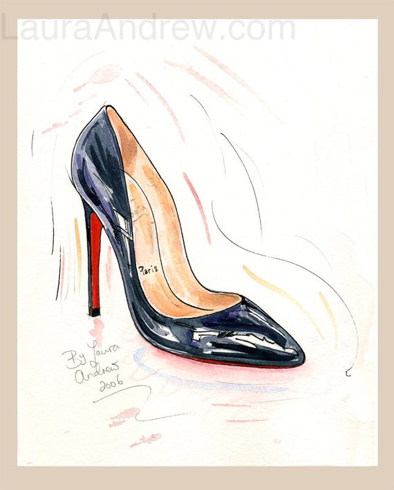 Fine art SHOE PRINT of Christian Louboutin Pigalle shoes