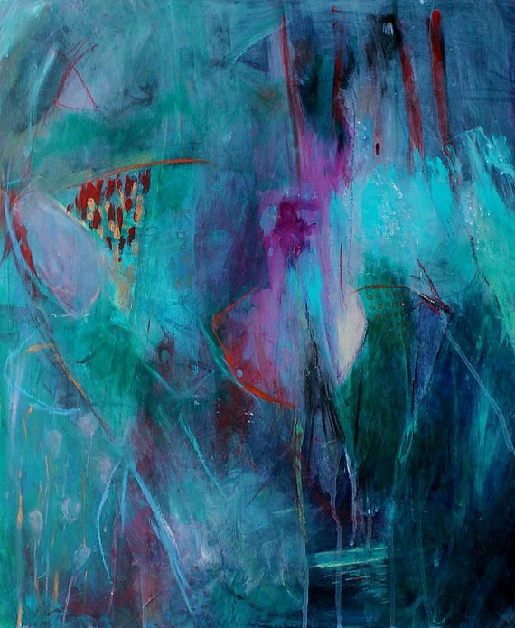 Abstract Painting Urban Modern Art Tangled up in