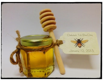 40 qty mini honey favors with personalized tag and 4