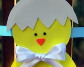 Happy Easter Banner with Baby Chick - Easter Banner, Easter Decoration, Easter Chick Banner, Easter Chick Decoration, Pastel Banner Il_170x135