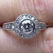 HEAVY 8 grams Platinum and Diamond HALO engagement Ring 50 points VS-2 I color 85 points total weight
