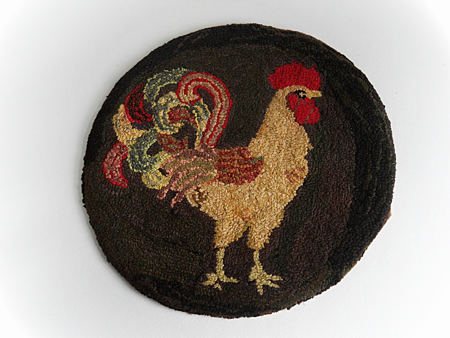 Vintage Hand Hooked Chair Pad