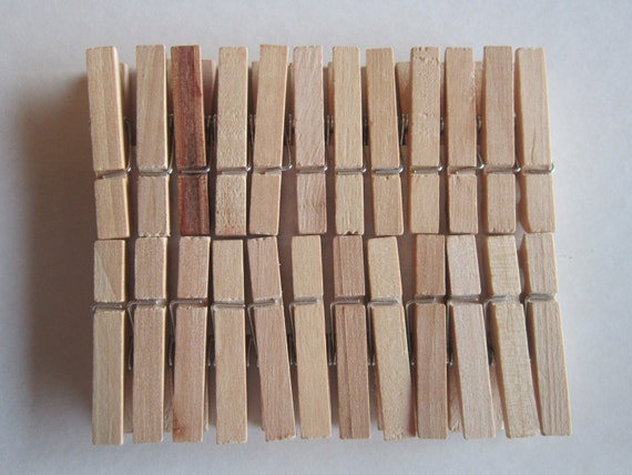 12 Mini Wood Clothespins Il_570xn