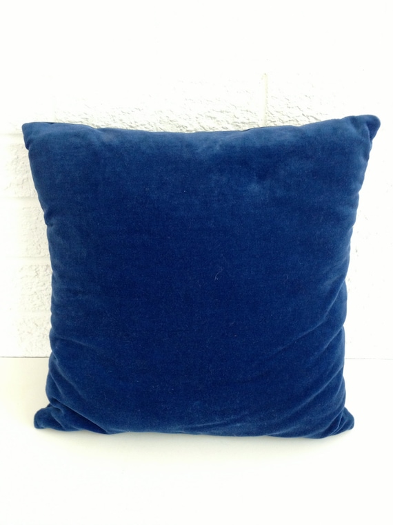 Vintage Cobalt Blue Velvet Pillow