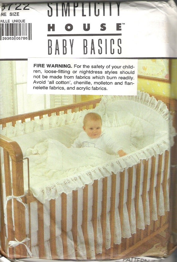 1980's Sewing Pattern Simplicity Babies Crib Accessories