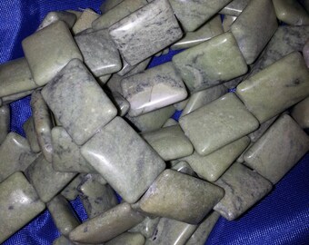 30 x 22 mm Cushion Shape Verdi Antique Beads from Victorville, Ca.