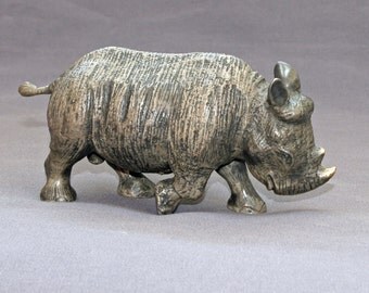 Rhino Bronze Rhinoceros "Baby Rhinoceros" Figurine Statue Sculpture Art / Limited Edition / Signed & Numbered