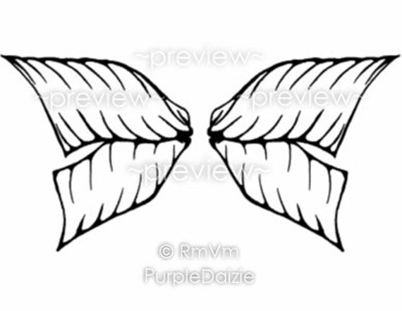 Items similar to Printable Color Page Fairy Wings 7 - Large JPEG File ...